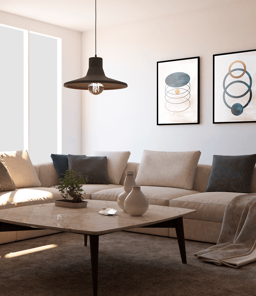 A bright living room ready to move into